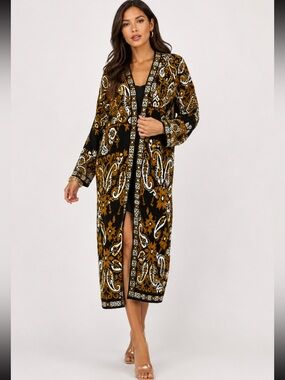 Essitam Elegant Paisley Women's Cardigan NWT